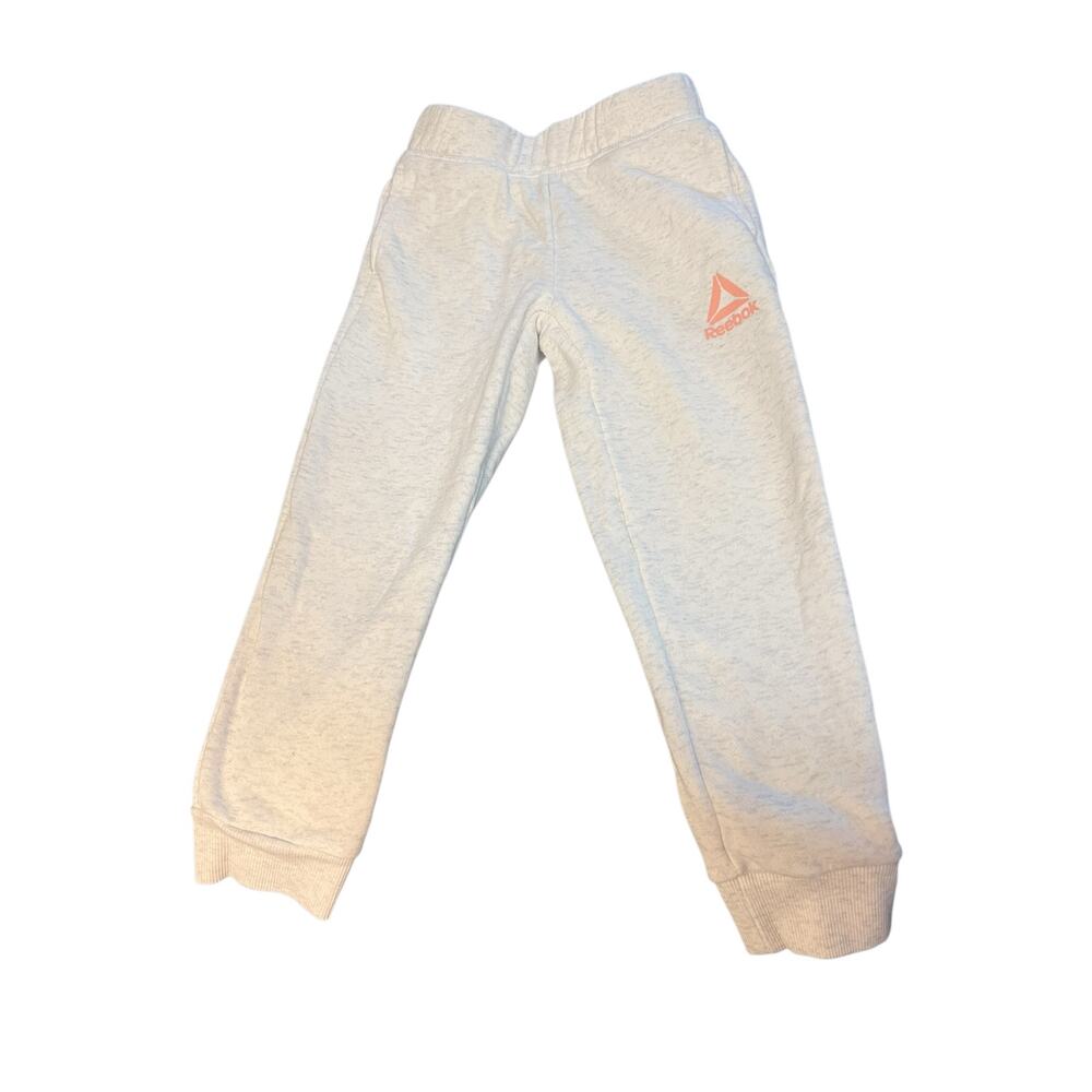 Reebok Sweatpants Joggers Girls Size 4-5 Gray Cotton Blend